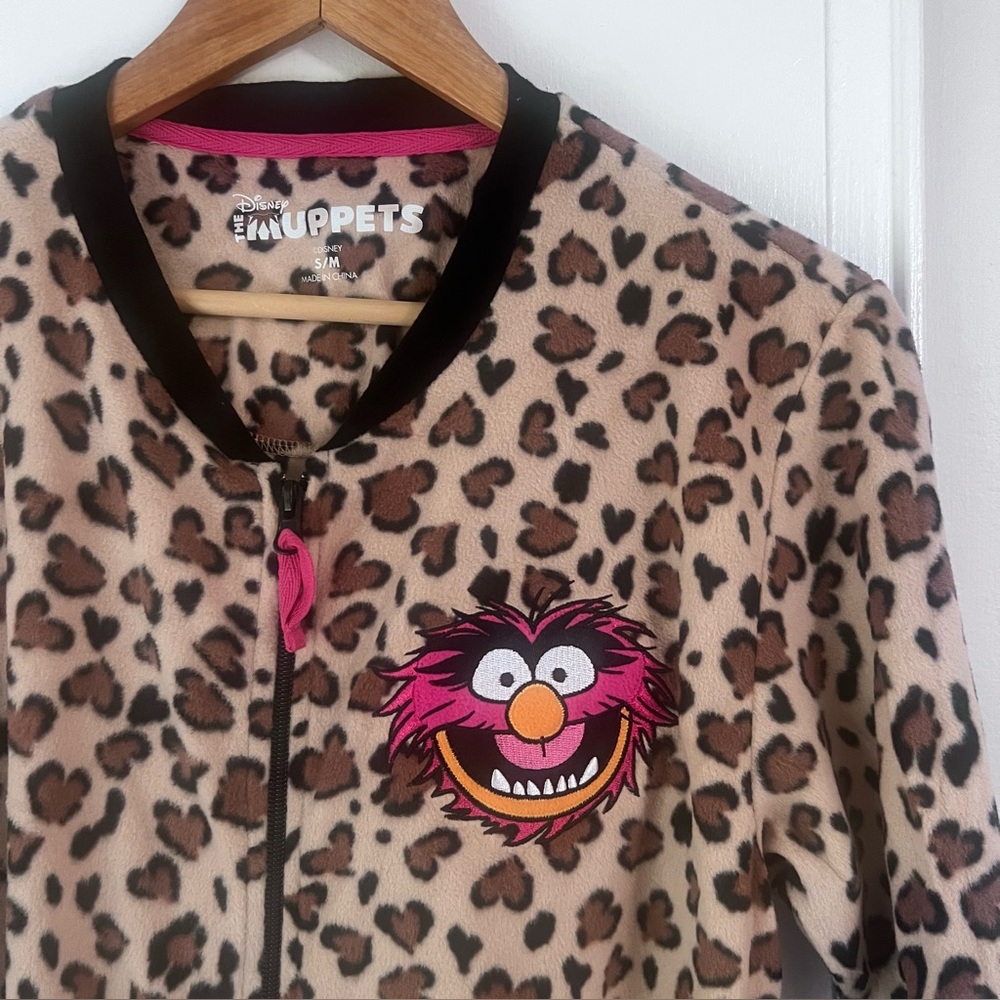 The MUPPETS ANIMAL animal print one piece footed Pajamas/Union Suit - S/M - NWOT